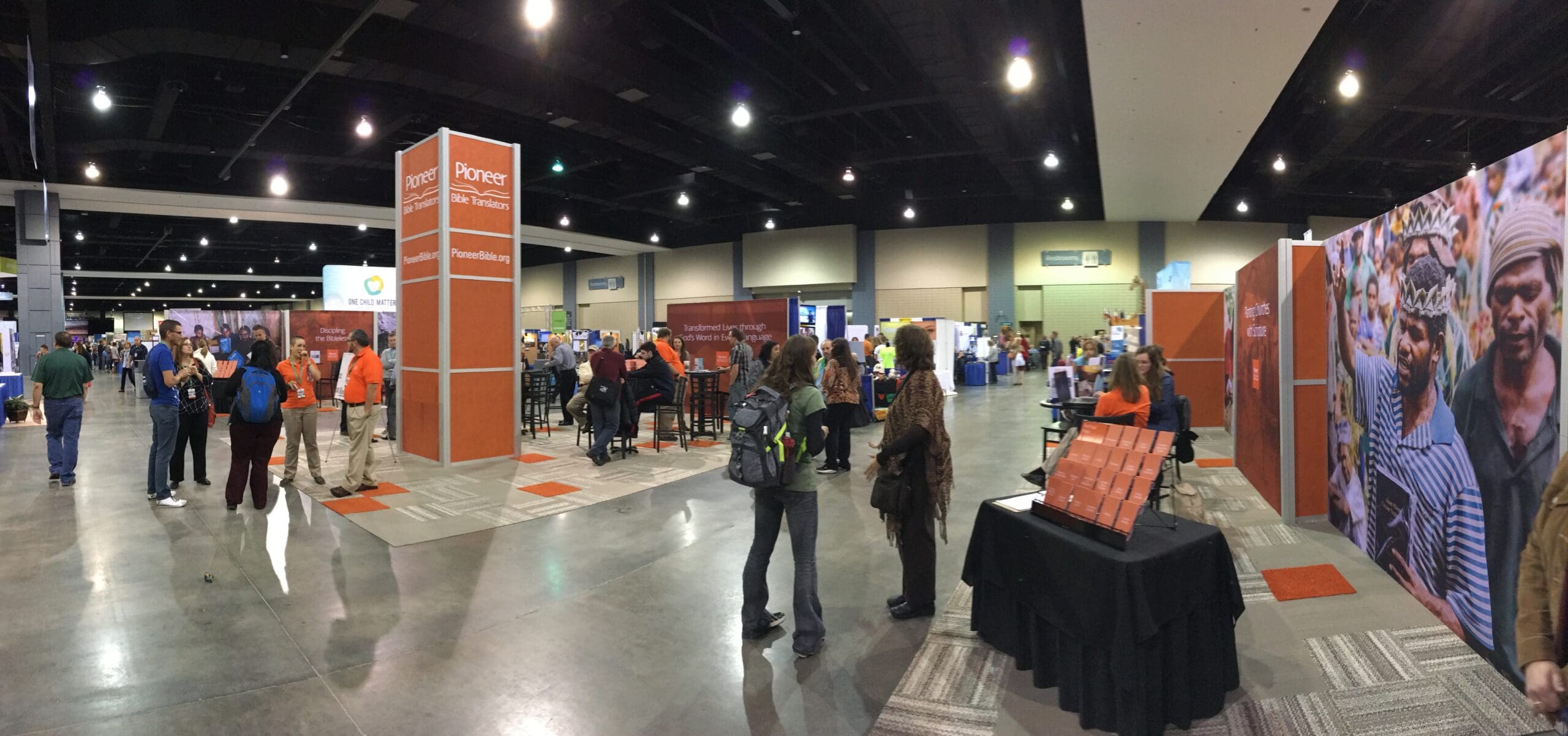 Pioneer Bible Translators booth at the International Conference on Missions